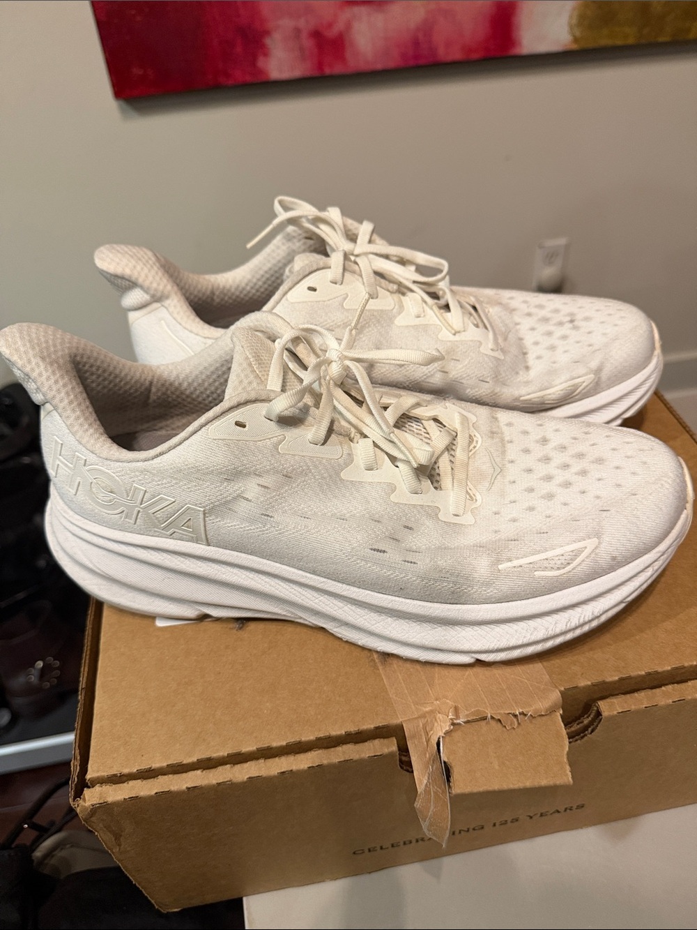 Hoka Men’s White Running Shoes - Lightweight Cushioned Trainer